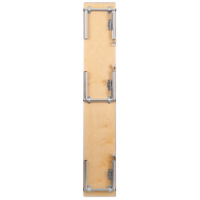 Elegant Birchwood and Silver Metal Bar Top Riser, 72'' x 12''