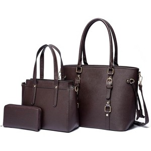 West 3PCS Purses for Women Tote Bag and Wallet Set Shoulder Satchel Handbags - 1 of 4