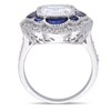 EVERLY JEWELRY | Sterling Silver 5.52 CT TGW Created Blue Spinel and Cubic Zirconia Vintage Flower Ring - 3 of 4