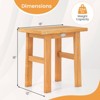 Costway 18" Teak Shower Bench Waterproof Spa Bath Stool for Shaving Legs for Bathroom - 3 of 4