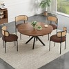 Infurnic Coffee Tables, Modern Dining Table with four sturdy table legs, Round Table for Kitchen or Living Room, Brown, 47.2"*47.2"*29.5" - 2 of 4