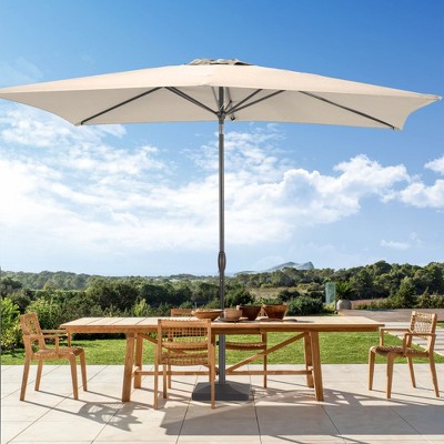 Sonkuki 6×9FT Rectangular Outdoor Patio Umbrella w/Push Button Tilt and Crank Handle, Sun-Protective
