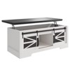 Farmhouse Coffee Table, Lift Top Coffee Table with Storage & Sliding Groove Barn Door,Rustic Coffee Tables,black - 4 of 4