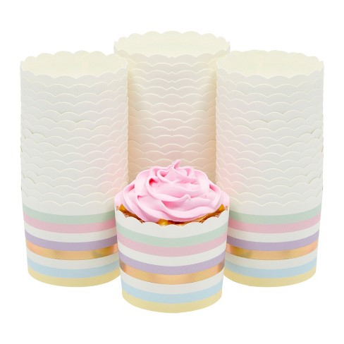 50-Pack Muffin Liners - Floral Watercolor Cupcake Wrappers Paper Baking Cups