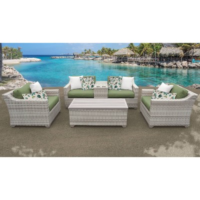 Fairmont 6pc Patio Seating Set with Cushions - Cilantro - TK Classics