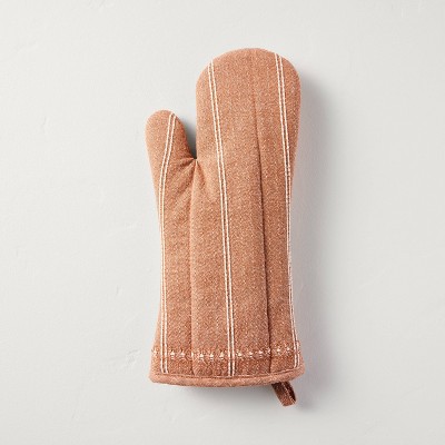Textured Stripe Border Oven Mitt Rust - Hearth & Hand™ with Magnolia