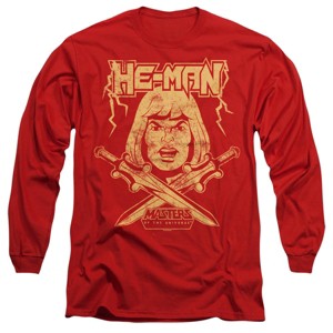 Men’s Masters Of The Universe  Heman Vintage Rock Band Long Sleeve T-Shirt Red 2X Large - 1 of 4