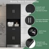 Freestanding Tall Bathroom Cabinet with Drawer, 4 Soft-Close Doors, Adjustable Shelves & Open Storage, White/Black - ModernLuxe - 4 of 4