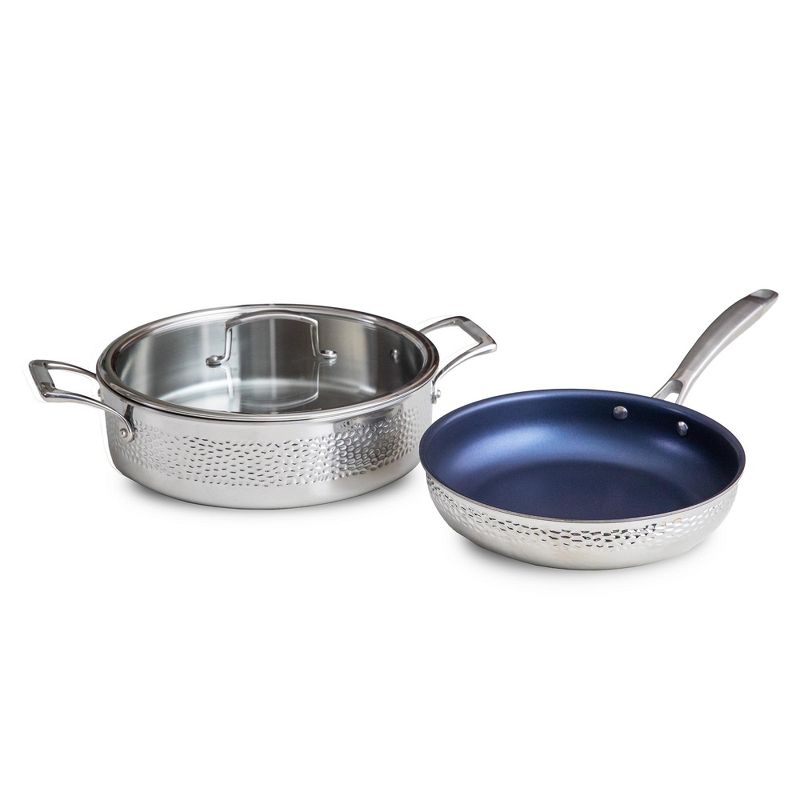 Blue Jean Chef 3-Piece Stainless Steel Cookware Set, Hammered Finish, 1 of 7
