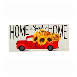 Evergreen Harvest Red Truck Sassafras Indoor Outdoor Switch Doormat 1'10"x10" Off-White - 1 of 4