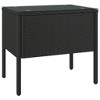 vidaXL Side Table Storage Coffee Console Table Poly Rattan and Tempered Glass - 2 of 4