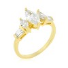Slickblue Women's Stunning Marquise Triplet Engagement Ring, 2.5 Ct, 18k Gold Finish, Size 5-10 - 3 of 3