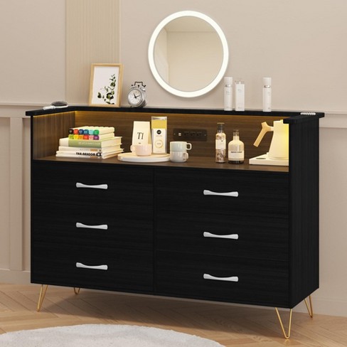 Dresser With Led Light For Bedroom 6 Drawer Target