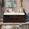 TUYOHW Storage Bench with 2 Drawers and 2 Cabinets, Shoe Bench with Removable Cushion for Living Room and Entryway, Espresso - 4 of 4