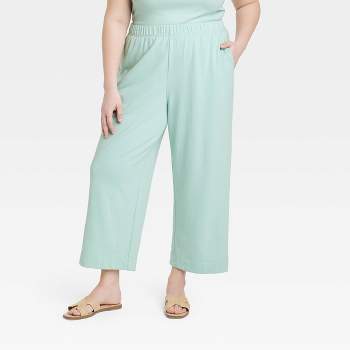 Women's High-rise Wide Leg Linen Pull-on Pants - A New Day™ Pink S : Target