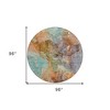 Copper Orange And Teal Blue Abstract Washable Indoor Outdoor Area Rug - 3 of 4