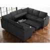 Belffin Chenille U-Shaped 8-Seater Sleeper Sectional - Modular Couch with Pull-Out Bed & All-Module Storage - 4 of 4