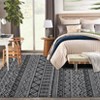 Washable Area Rug Non-Slip Modern Neutral Carpet - Low Pile Stain-Resistant Rug for Living Room, Bedroom, Dorm (Black) - 2 of 4