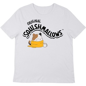 Squishmallows Cozy Cam With Cocoa Crew Neck Short Sleeve Women's White T-shirt - 1 of 3