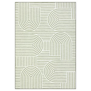 Washable Modern Large Living Room Rugs, Rainbow Print Soft Non Slip Bedroom Carpet, Low Pile Geometric Dining Room Rugs - 1 of 4