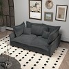MYINDA 90.55" Modern Comfy Upholstered Sofa Cloud Couch, Deep Seat Couches,Convertible Deep Seat Chaise Longue for Living Room,GRAY - 4 of 4
