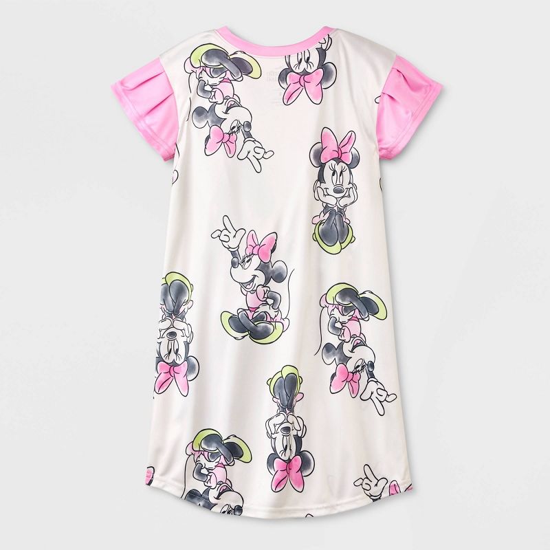 Girls&#39; Disney Minnie Mouse NightGown - Pink/Off-White 6, 2 of 4