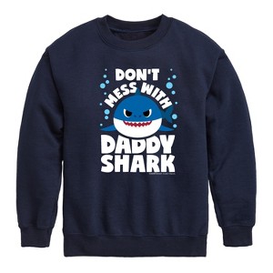 Boys' - Baby Shark - Don't Mess With Dadday Shark Graphic Long Sleeve Fleece Sweatshirt - 1 of 4