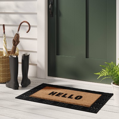 Threshold Hello Rubber Coir Doormat - Thumbnail 3