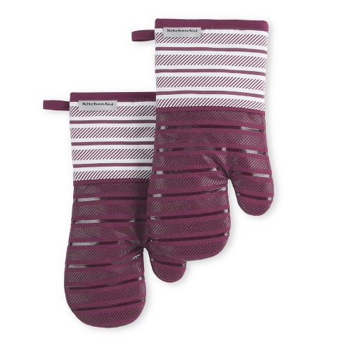  KitchenAid Ribbed Soft Silicone Oven Mitt 2-Pack Set