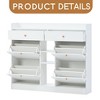 Modern Tipping Bucket Shoe Cabinet with 4 Flip Drawers, Multifunctional 2-Tier Shoe Storage Organizer with Drawers - Leovsnove - 4 of 4