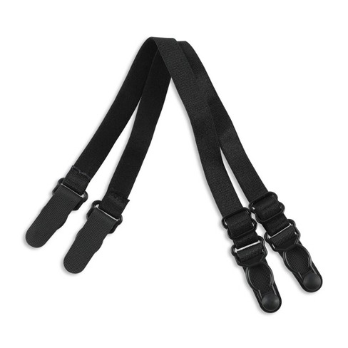 Allegra K Women's Elastic Non-slip Adjustable Bra Shoulder Strap Clips  Holder Black 0.39 Width