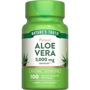 Nature's Truth Aloe Vera Gel 5000mg | 100 Softgels - 1 of 4