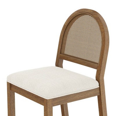 Bailey Cream Boucle and Cane Upholstered Side Chair
