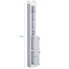 VECELO Tall Bathroom Cabinet Slim Storage Cabinet with Toilet Paper Scroll and Adjustable Shelf White - 3 of 4