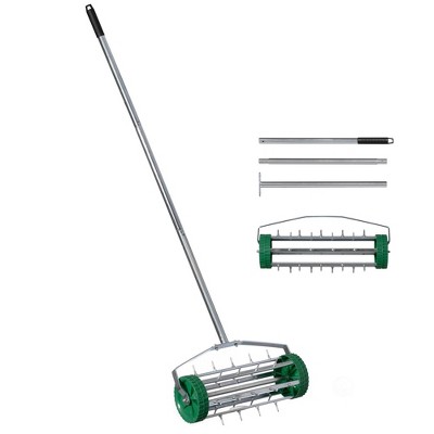 Durable Rolling Spike Lawn Aerator With Sturdy Steel Handle And Sharp ...