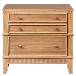 Gulches 3-Drawer Side Table/Nightstand - Splayed Feet & Flute Molding, Pine Solids/Mindi Veneers, Felt-Lined Hidden Space - 1 of 4