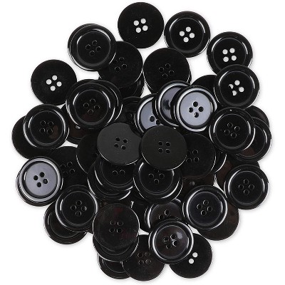 Juvale 500 Pack Resin Flatback Buttons with 4 Hole for Crafts and Sewing, Black, 0.62"
