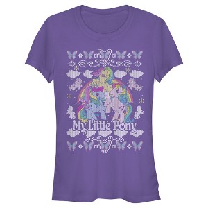 Juniors Womens My Little Pony Ugly Christmas Friends T-Shirt - 1 of 3