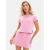 EXLURA Womens Casual Summer 2 Piece Short Skirt Sets Short Sleeve Tshirt And Tennis Skort Dressy Cotton Matching Sweatsuits - 4 of 4