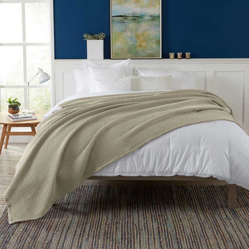 Market & Place 100% Cotton Waffle Weave Bed Blanket, 3 of 7