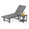 Patio Chaise Lounge Chair Outdoor, HDPS Material, Outdoor Pool Lounge Chairs with 5-Position Backrest, with Wheels for Outside, Poolside, Beach - 2 of 4