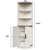 64.8" Farmhouse Corner Cabinet with Barn Doors & Storage Shelves - 2 of 4