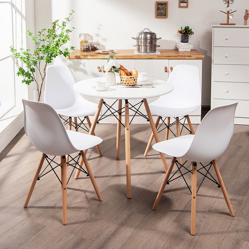 Costway Dining Table Set Modern 5 PCS For 4 Round Dining Room Table Set W/Solid Wood Leg, 2 of 11
