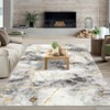 Machine Washable Area Rug 5x7 Contemporary Abstract Rug for Bedroom with Non Slip Backing Low Pile Soft Marble Printed Floor Carpet - 2 of 4