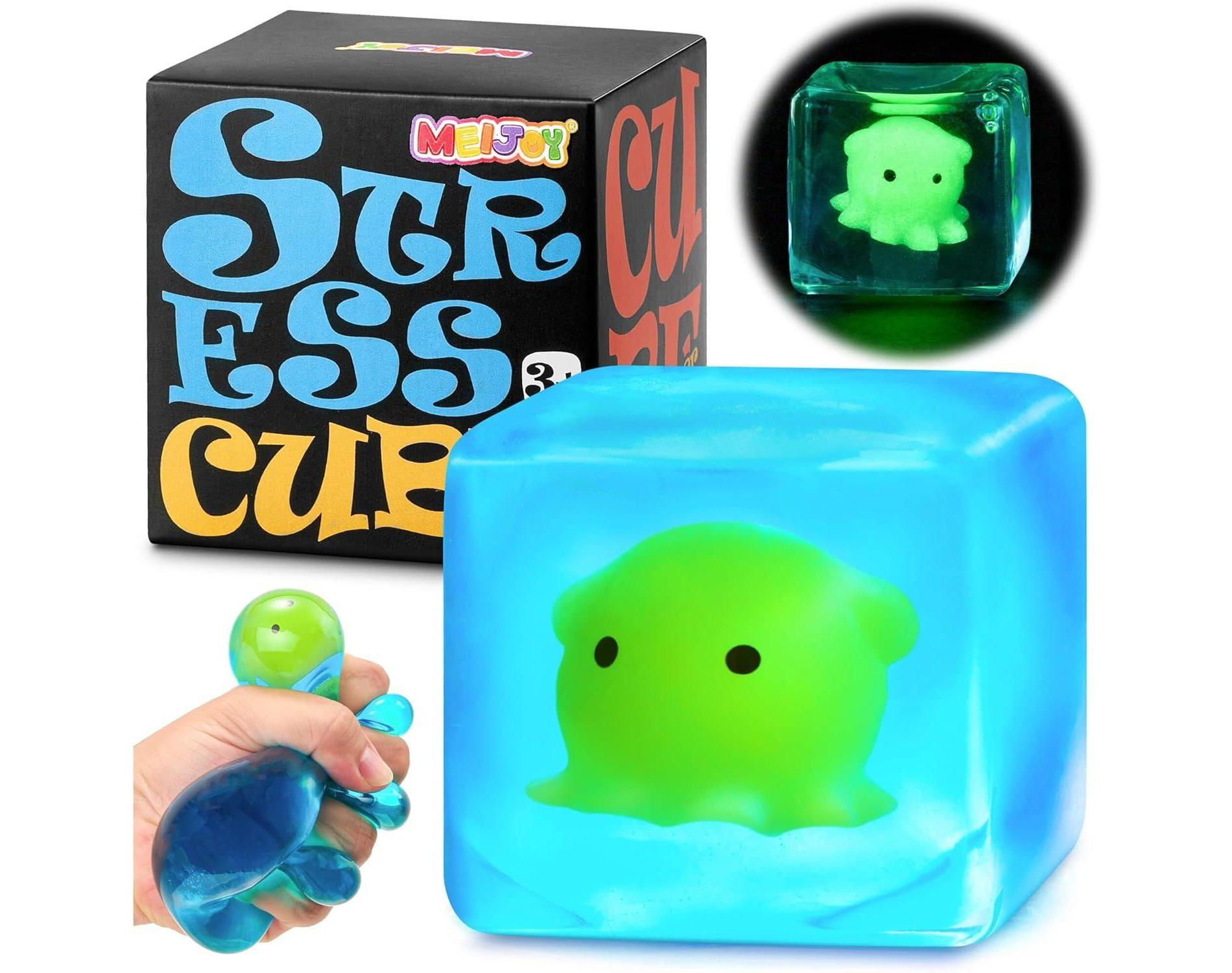 Link Cube Octopus Squishy, Slow Rise Sensory Fidget Toy Random (2pk)