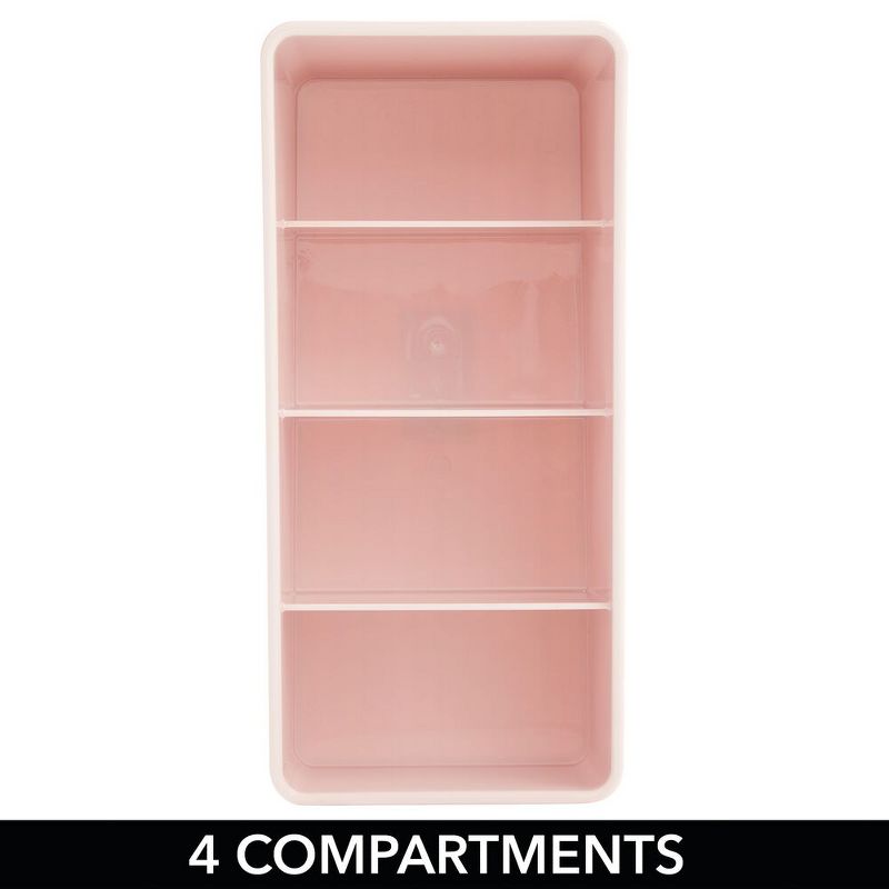 mDesign Plastic Makeup Storage Organizer for Vanity, 4 Sections - 2 Pack, 4 of 10