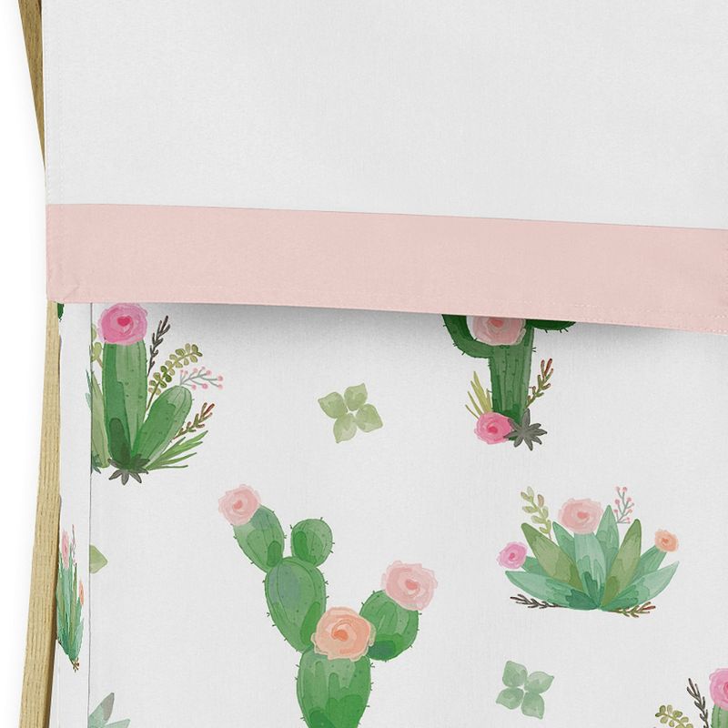 Sweet Jojo Designs Girl Laundry Hamper Cactus Floral Pink and Green, 3 of 6
