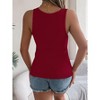 Womens V Neck Vest Top Lace Knit Sleeveless Vacation Tank Top - 2 of 4