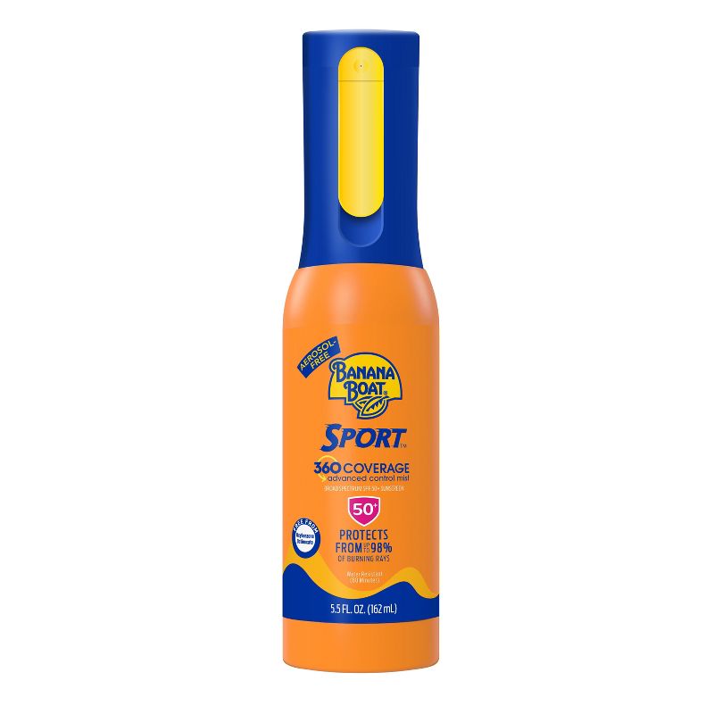 Banana Boat Sport 360 Coverage Advanced Control Mist Sunscreen Sprayer - SPF 50 - 5.5 fl oz, 1 of 11