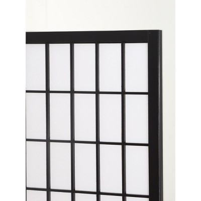 Black and White Shoji 4-Panel Folding Room Divider